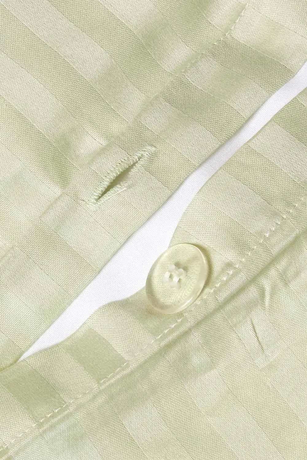 Homescapes Egyptian Cotton Stripe Duvet Cover & Pillowcase 330 TC in Green 3