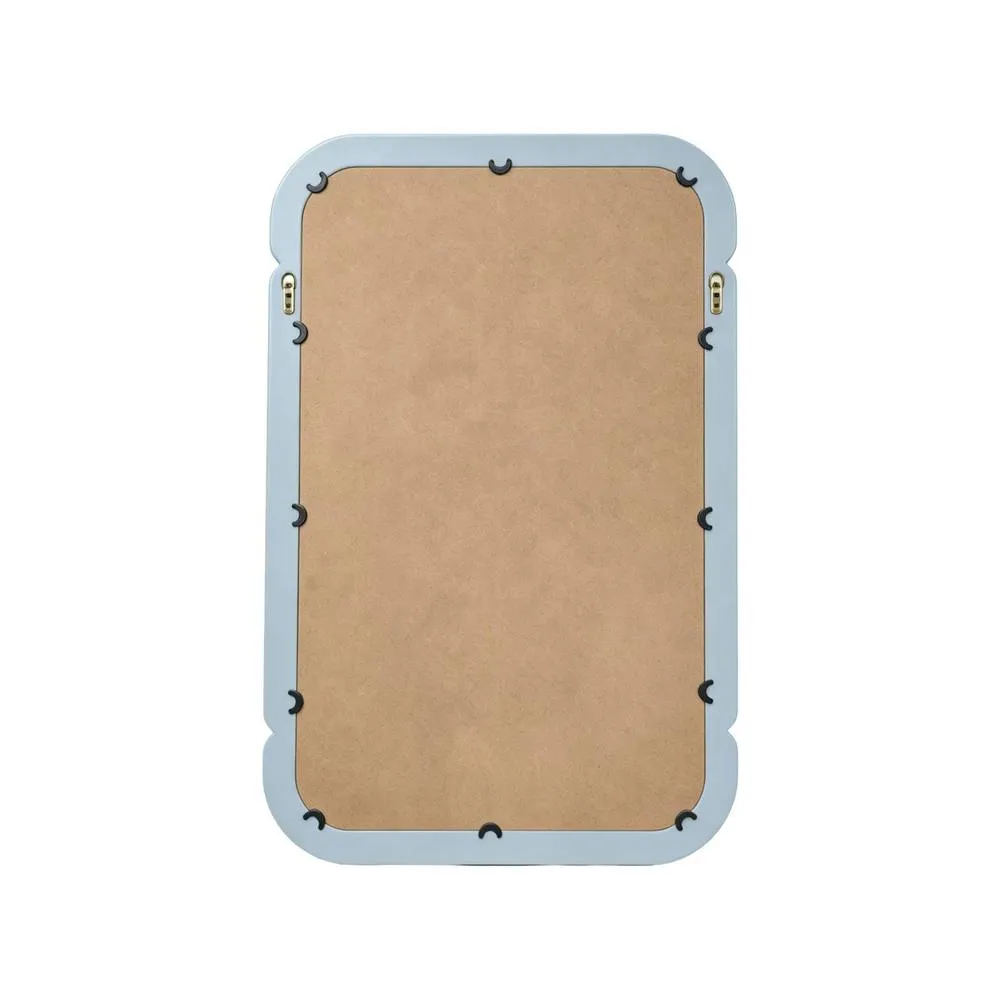 sweeek Rectangular mirror with wood decor 106cm in Light Blue 3