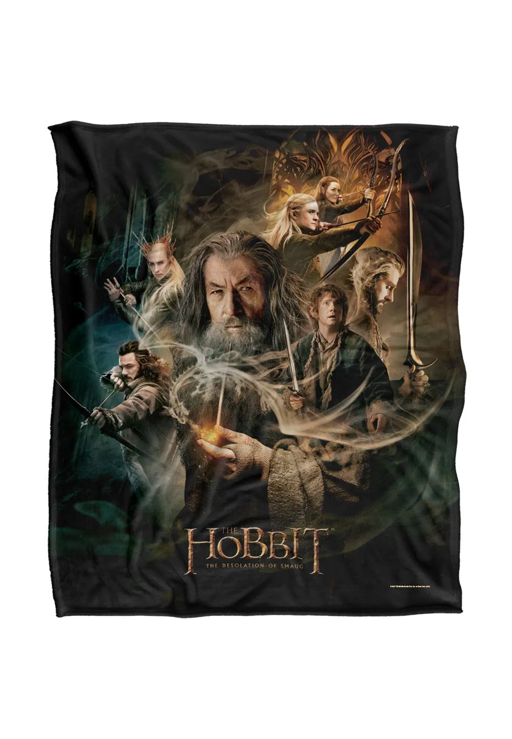 Warner Brothers The Hobbit The Desolation Of Smaug Officially Licensed Silky Touch Super Soft Throw Blanket 152 x 127 cm in White