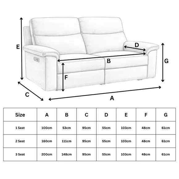 Aspire Toronto Leather Power 2 Seater Recliner Sofa 5
