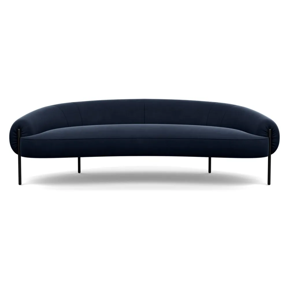 Heal's Isola 3 Seater Sofa Nobilis Velvet Night Black Feet 1