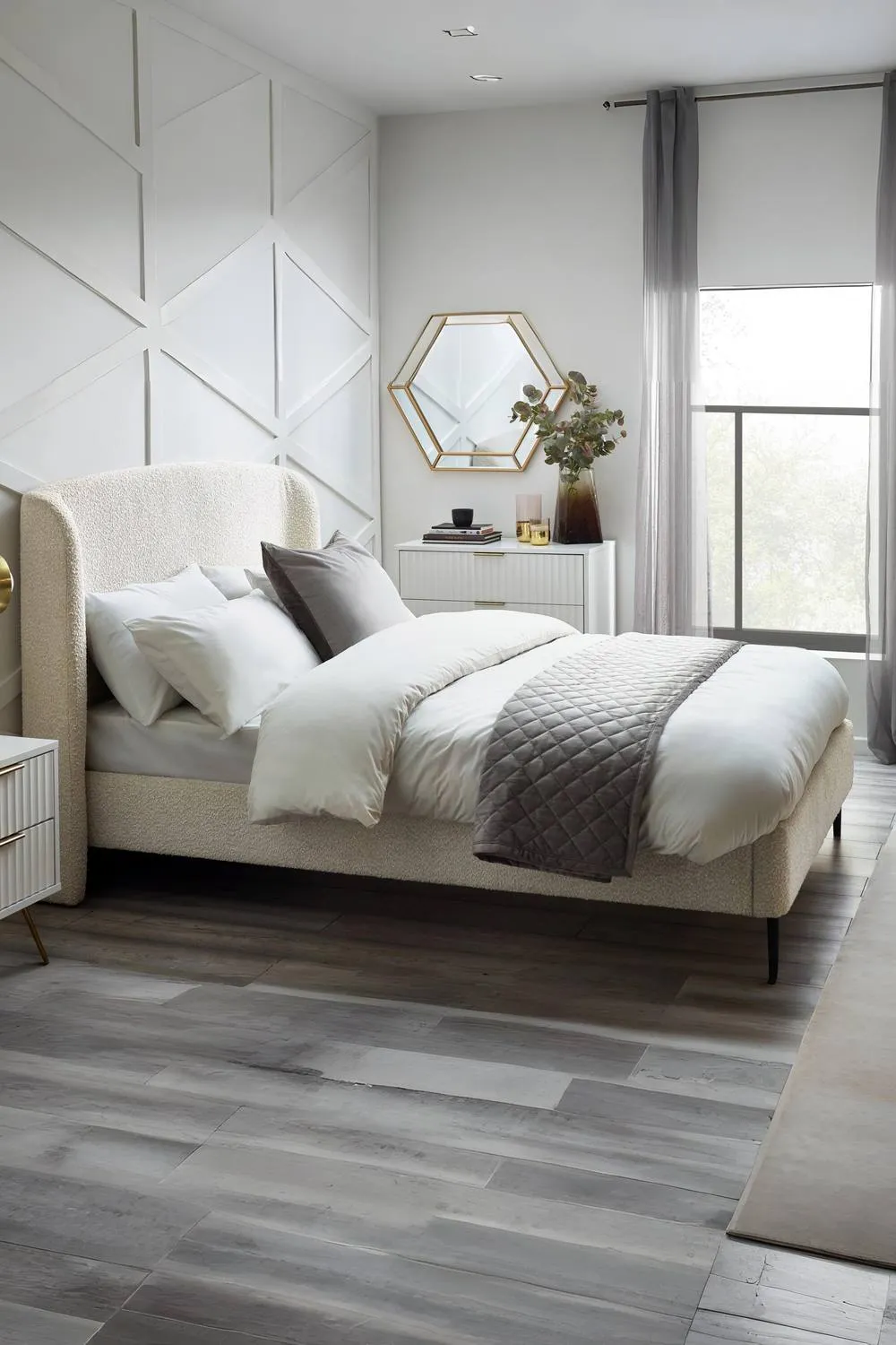 Julian Bowen Eden Upholstered Bed in Ivory