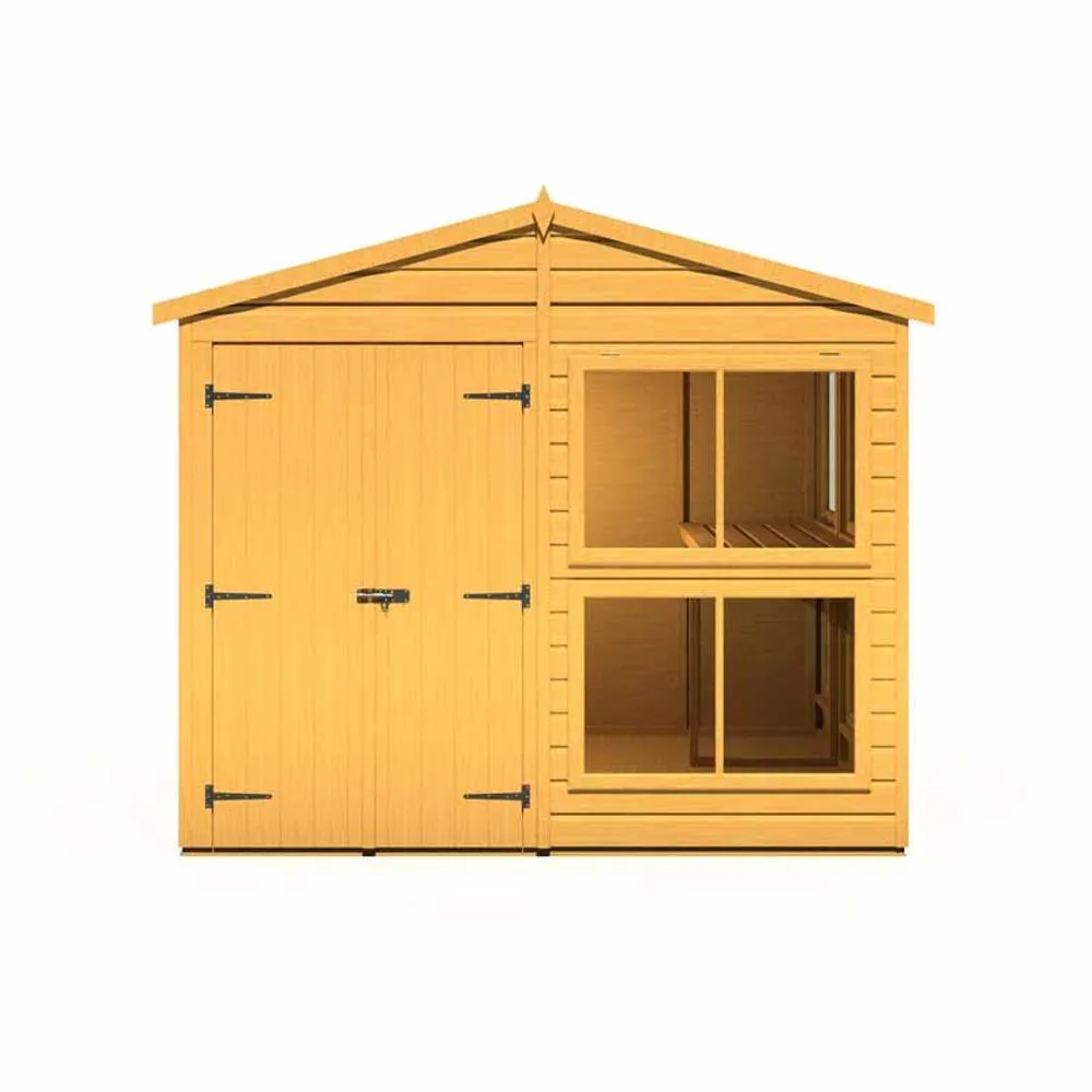 Shires Sun Hut 8 x 6 Feet Potting Shed - L179 x W244.8 x H222.5 cm in Brown
