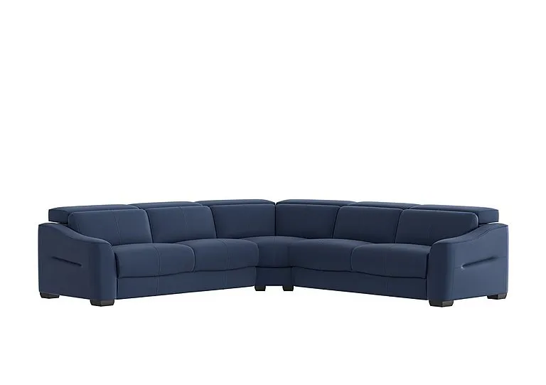 Xavier Fabric Large Corner Sofa - Blue