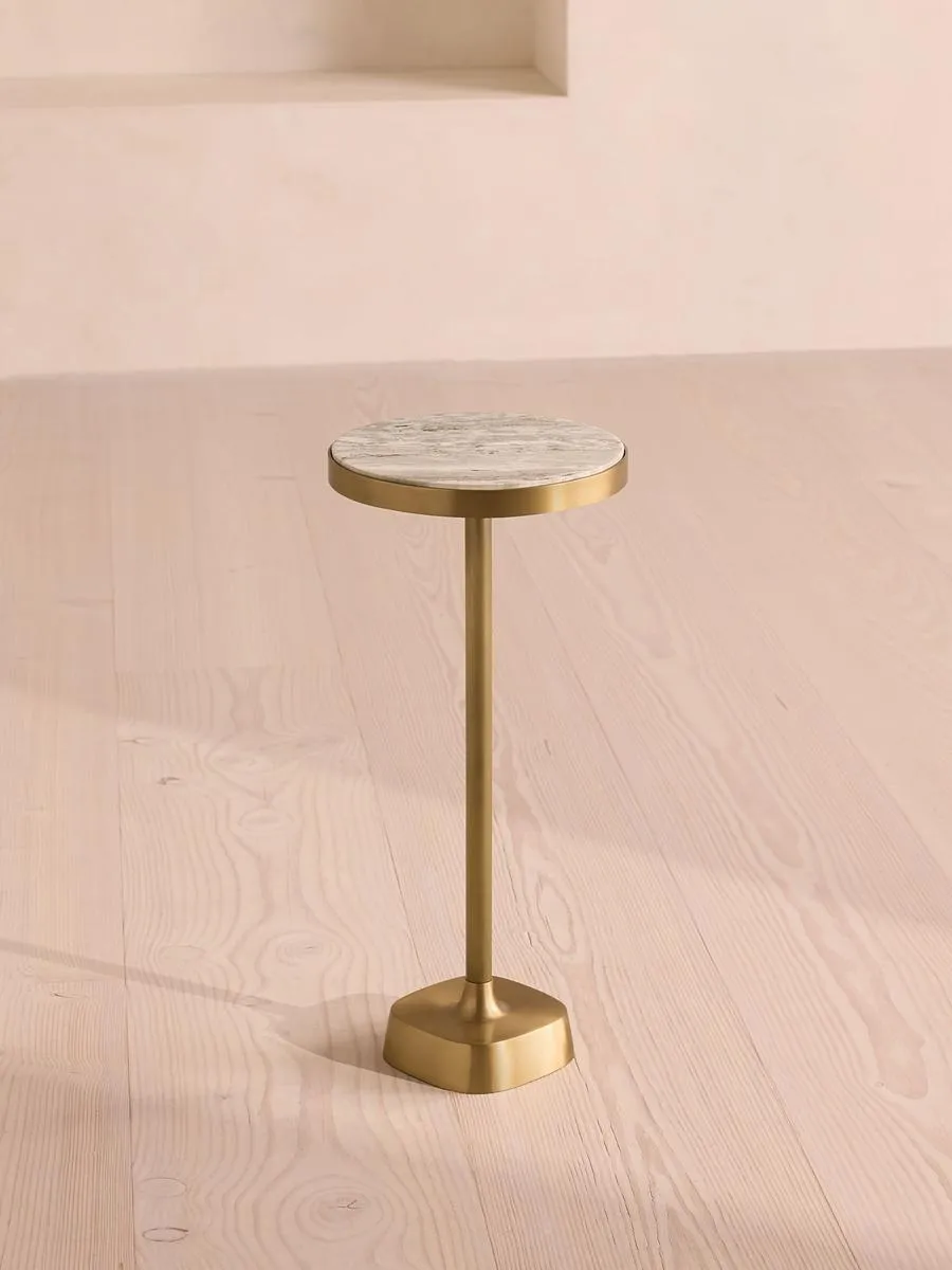 Arlon Side Table, Terra Bianca Marble, Small