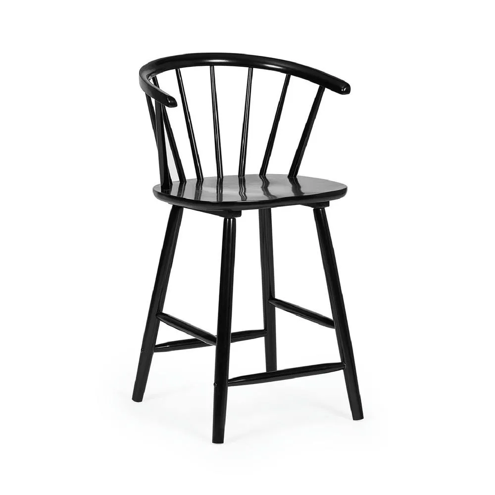 netfurniture Mayfair Black Solid Wood Bar Stool 3