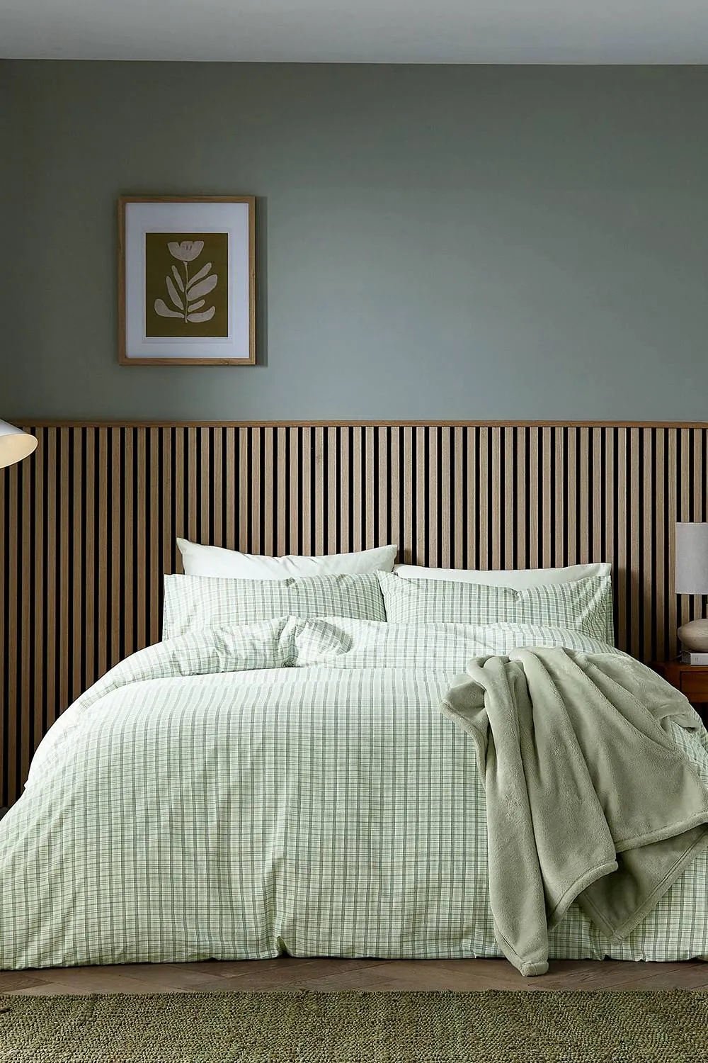 Helena Springfield 'Tranquil Check' Duvet Cover Set in Green 1