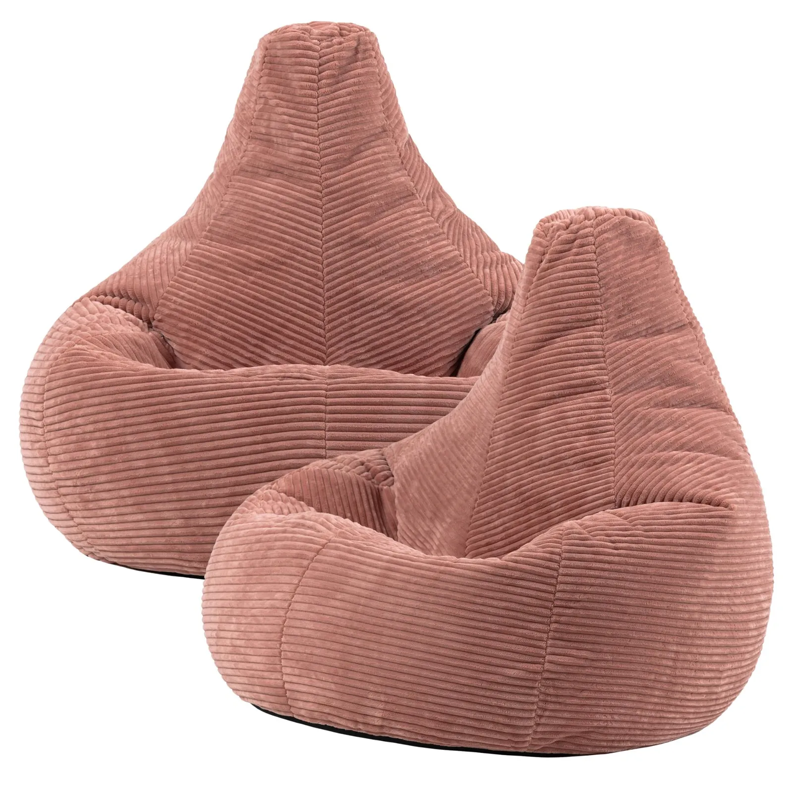 icon Dalton Cord Adult Bean Bag Chair, Set of 2 in Pink