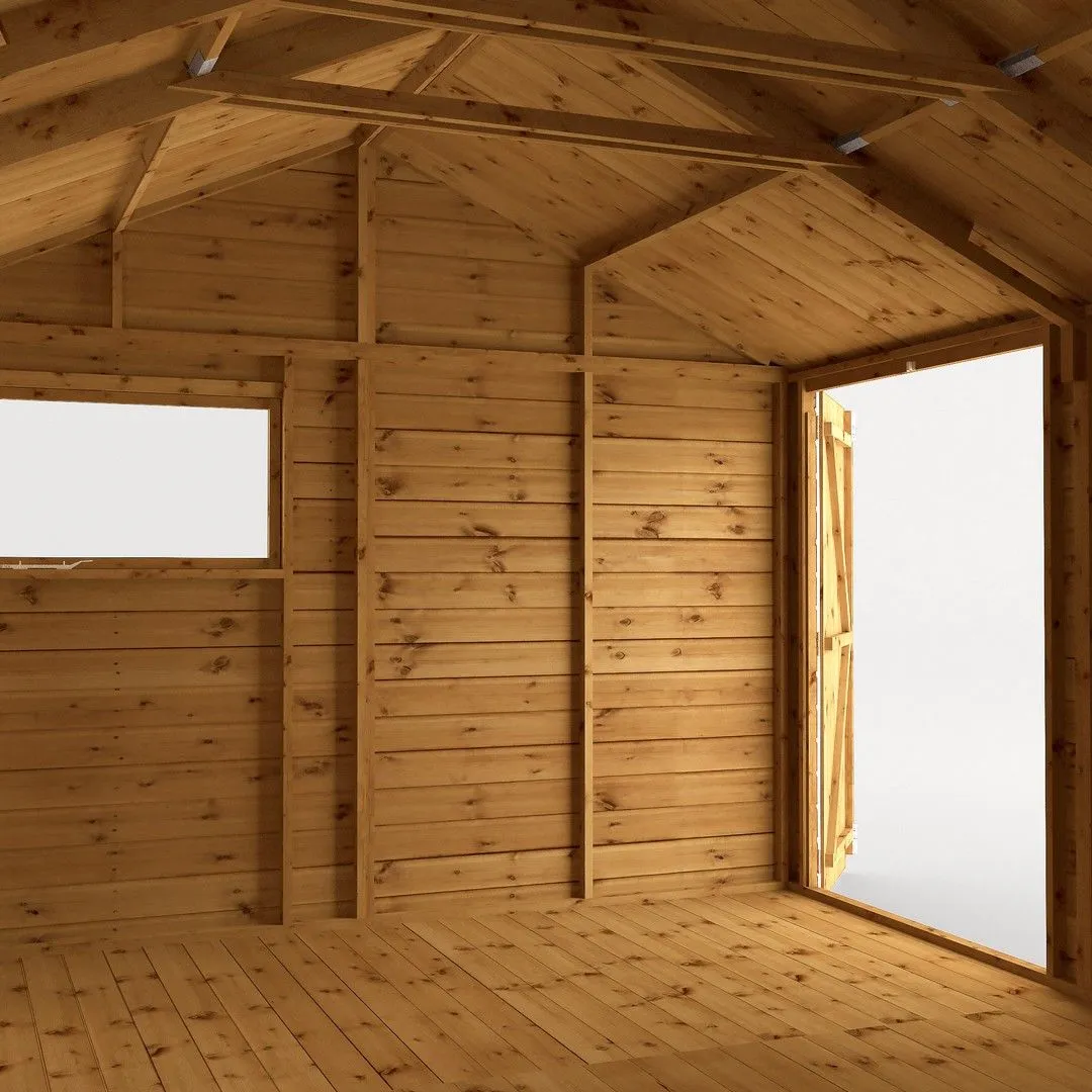 Mercia Premium Shiplap Reverse Apex Workshop - L322.7 x W487 x H250.3 cm in Brown 6