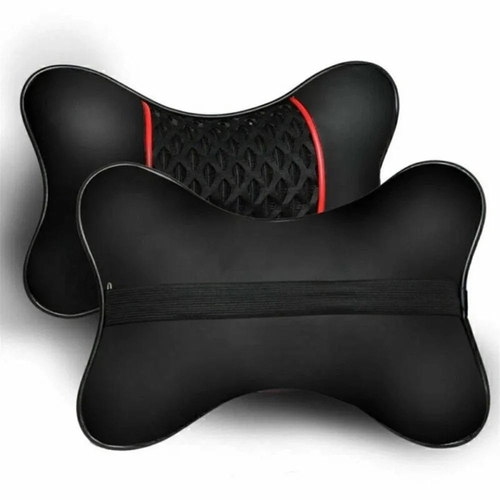 FLAVORA 2 Pcs Car Seat Headrest Cushion Pillow Black