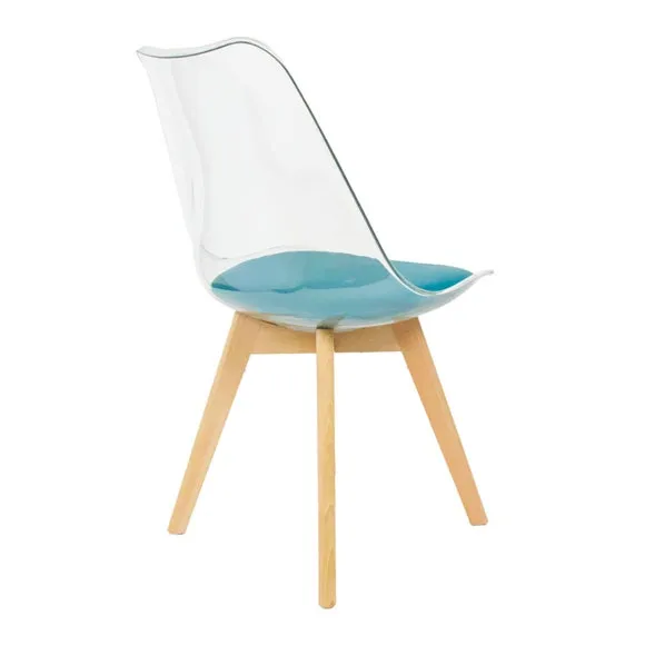 Fusion Living Soho Clear Plastic Dining Chair with Squared Legs 5