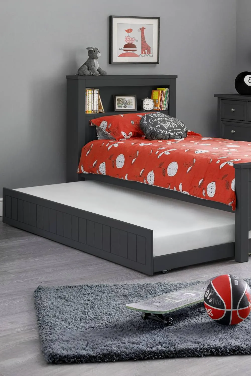 Julian Bowen Maine Underbed Trundle in Dark Grey