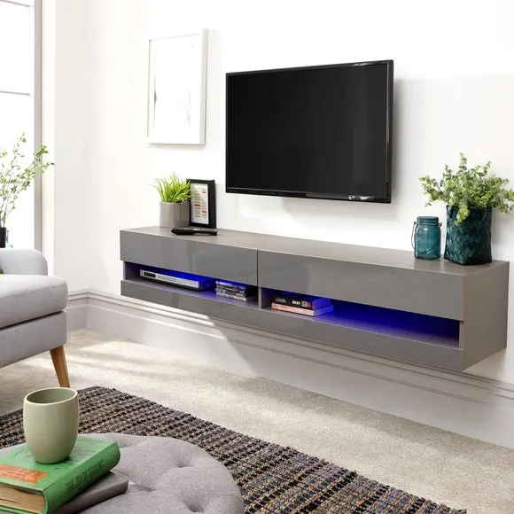 RETURN - Galicia LED Extra Wide Floating Wall TV Unit for TVs up to 80"