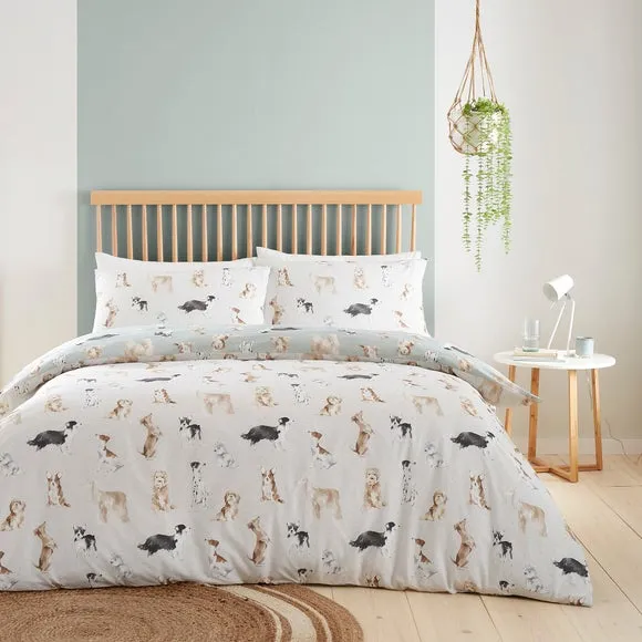 Cute Dogs Polycotton Duvet Cover & Pillowcase Set 3