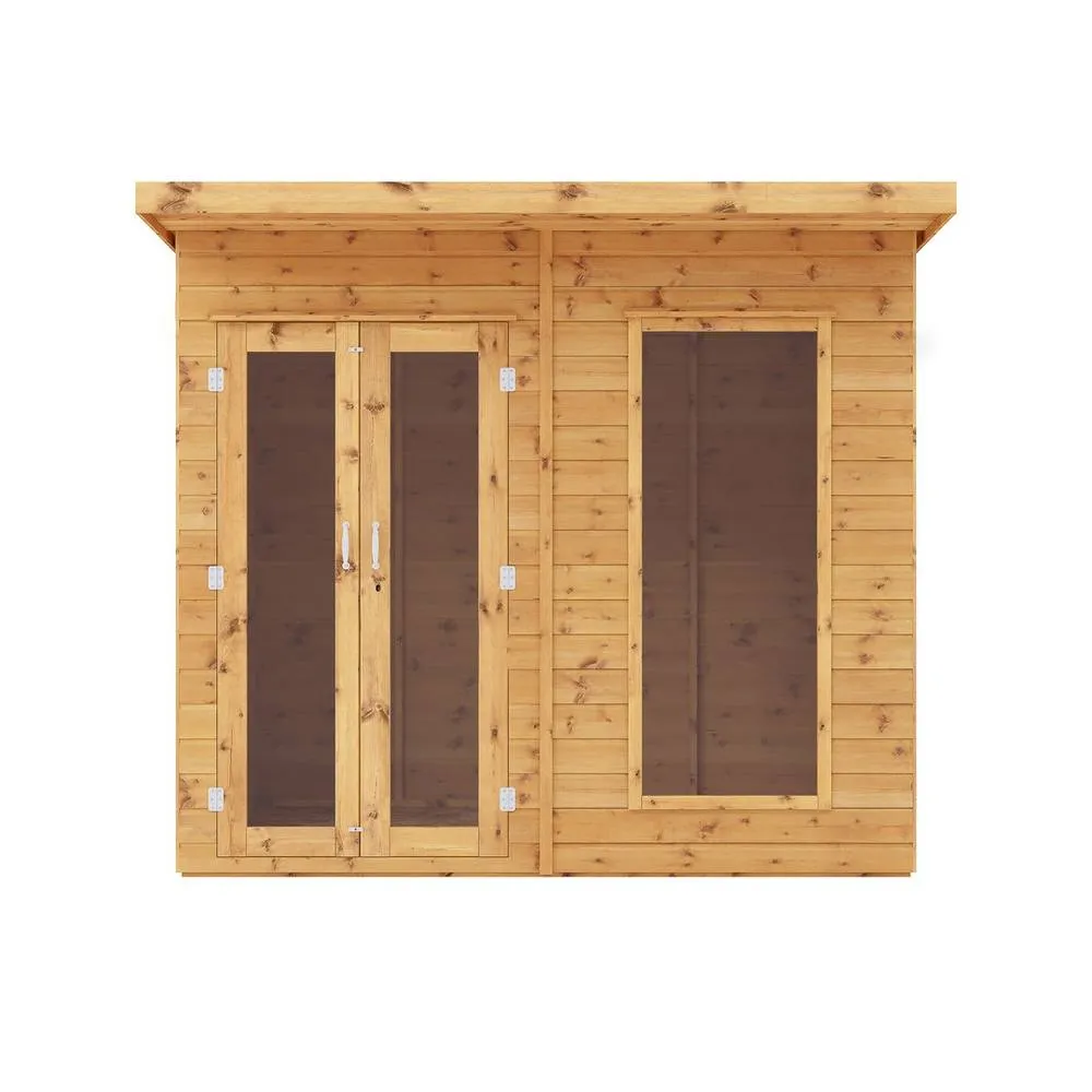 Mercia 8 x 6 Feet Maine Pent Summerhouse - L233.1 x W246.8 x H217 cm - Brown in Light Brown 2