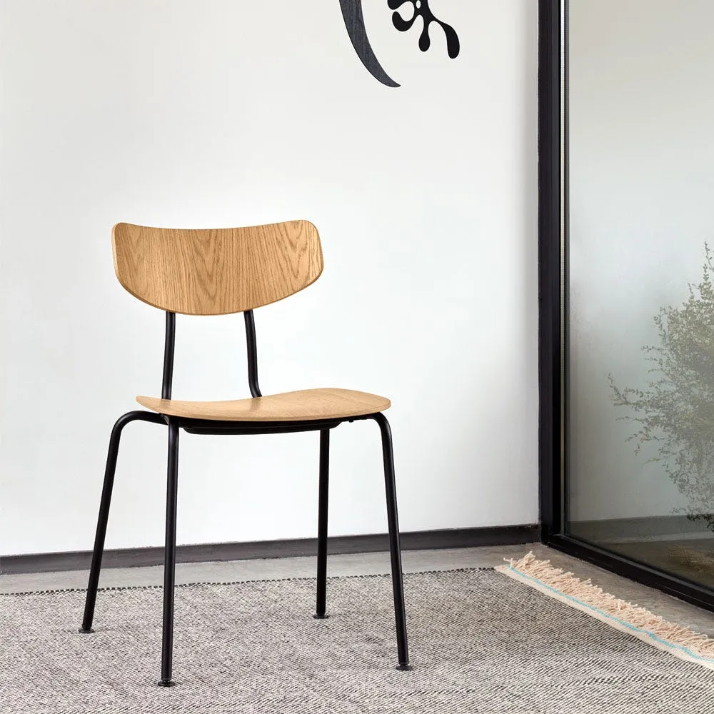 Vitra Moca Dining Chair Dark Oak Chrome base 4