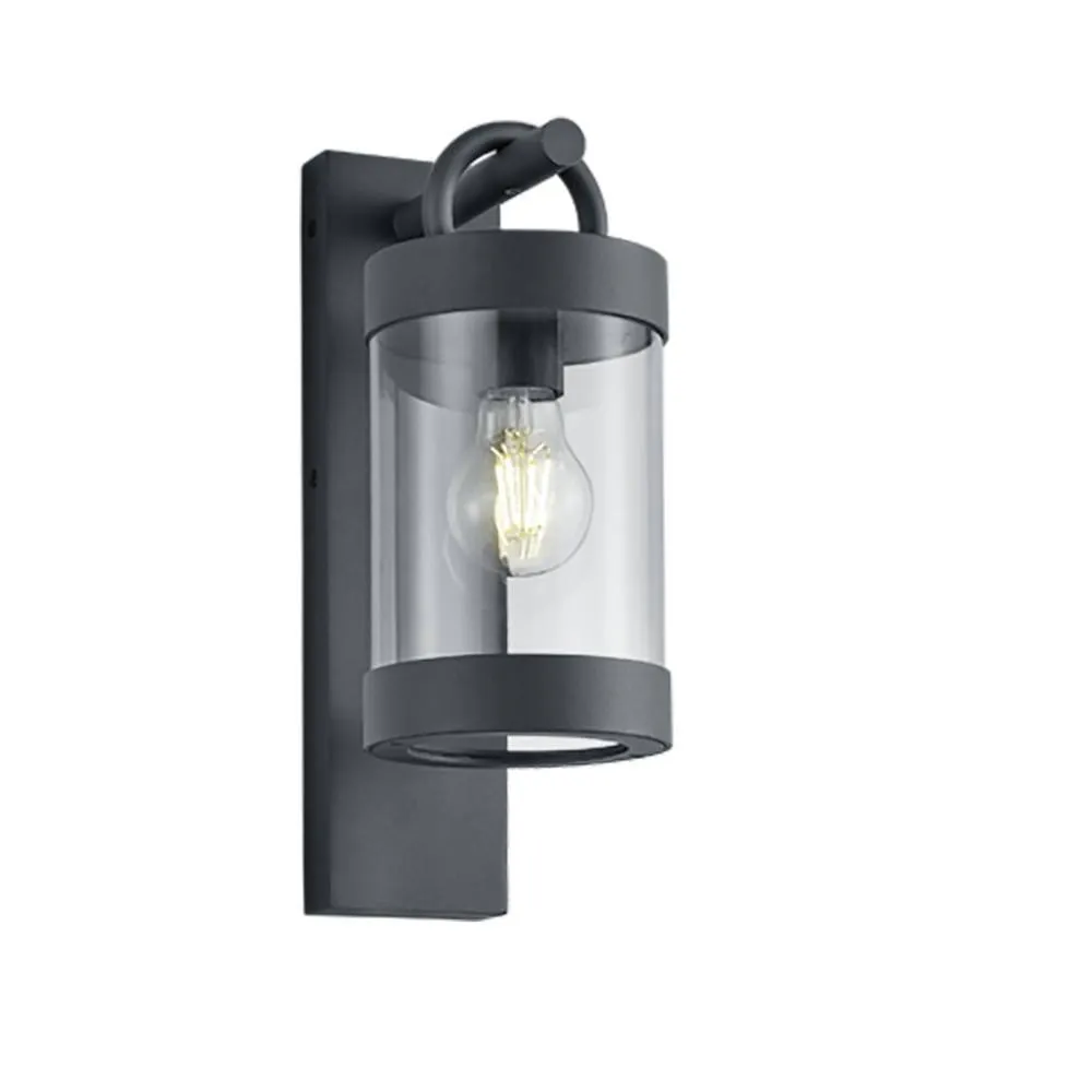 Netlighting Sambesi Modern Outdoor Wall Lantern Anthracite IP44 with Dusk sensor in Black