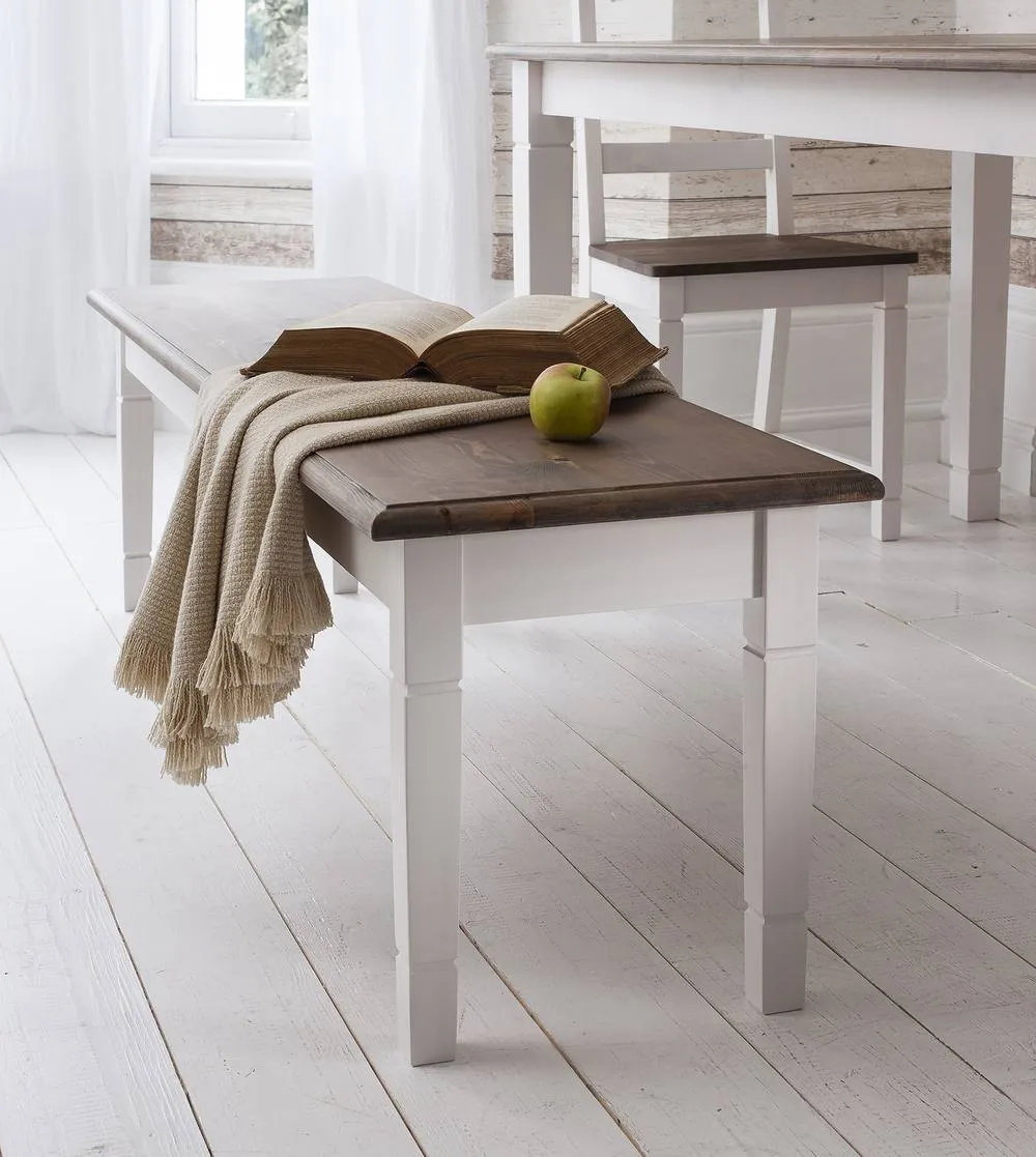 Nöa and Nani Canterbury Bench Medium in White & Dark Pine 2