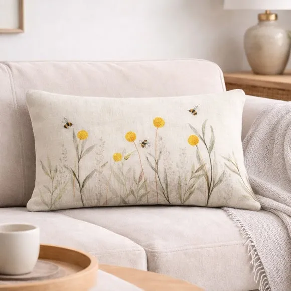 Meadow Bee Rectangle Cushion