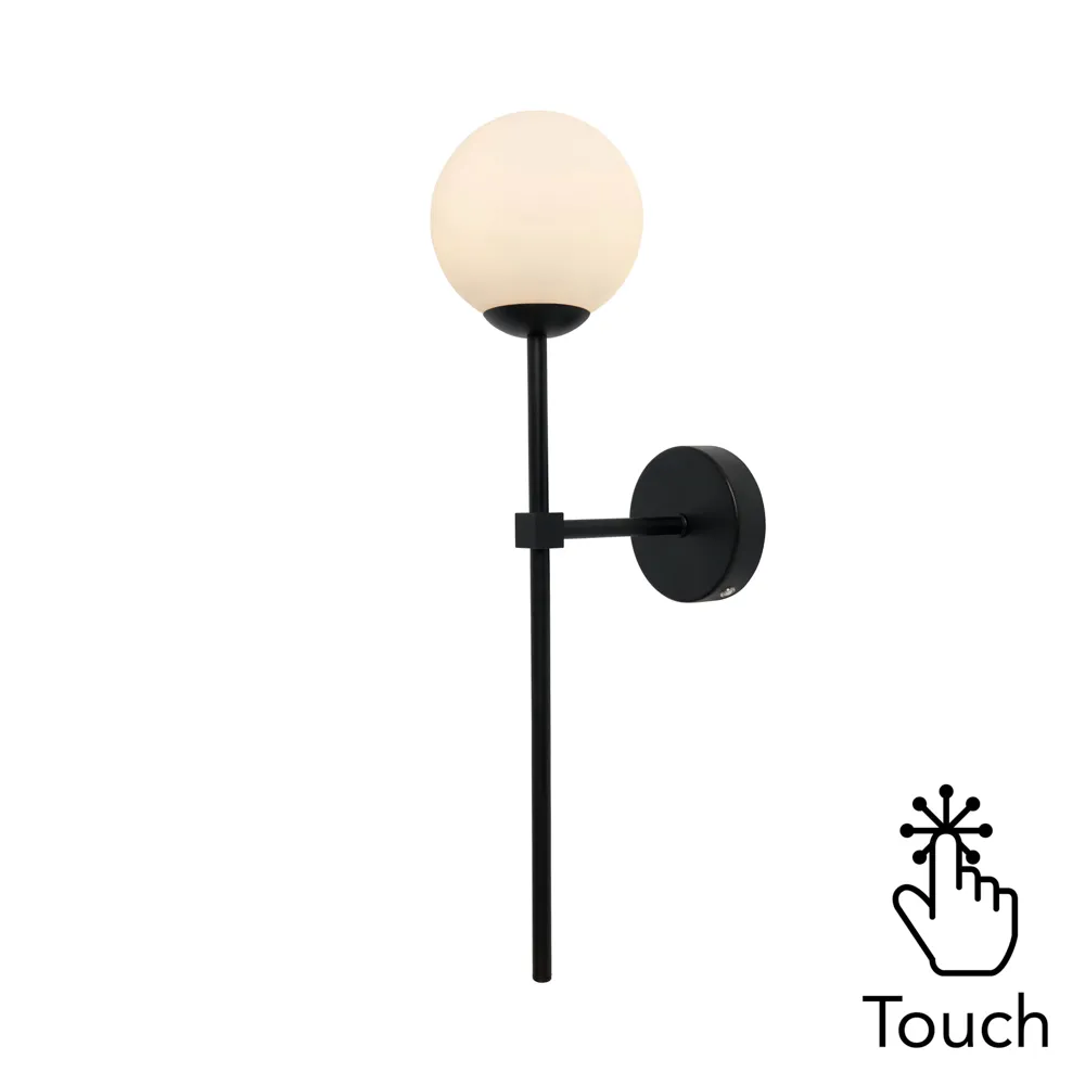 Suzie Rechargeable Wall Light, Black 1