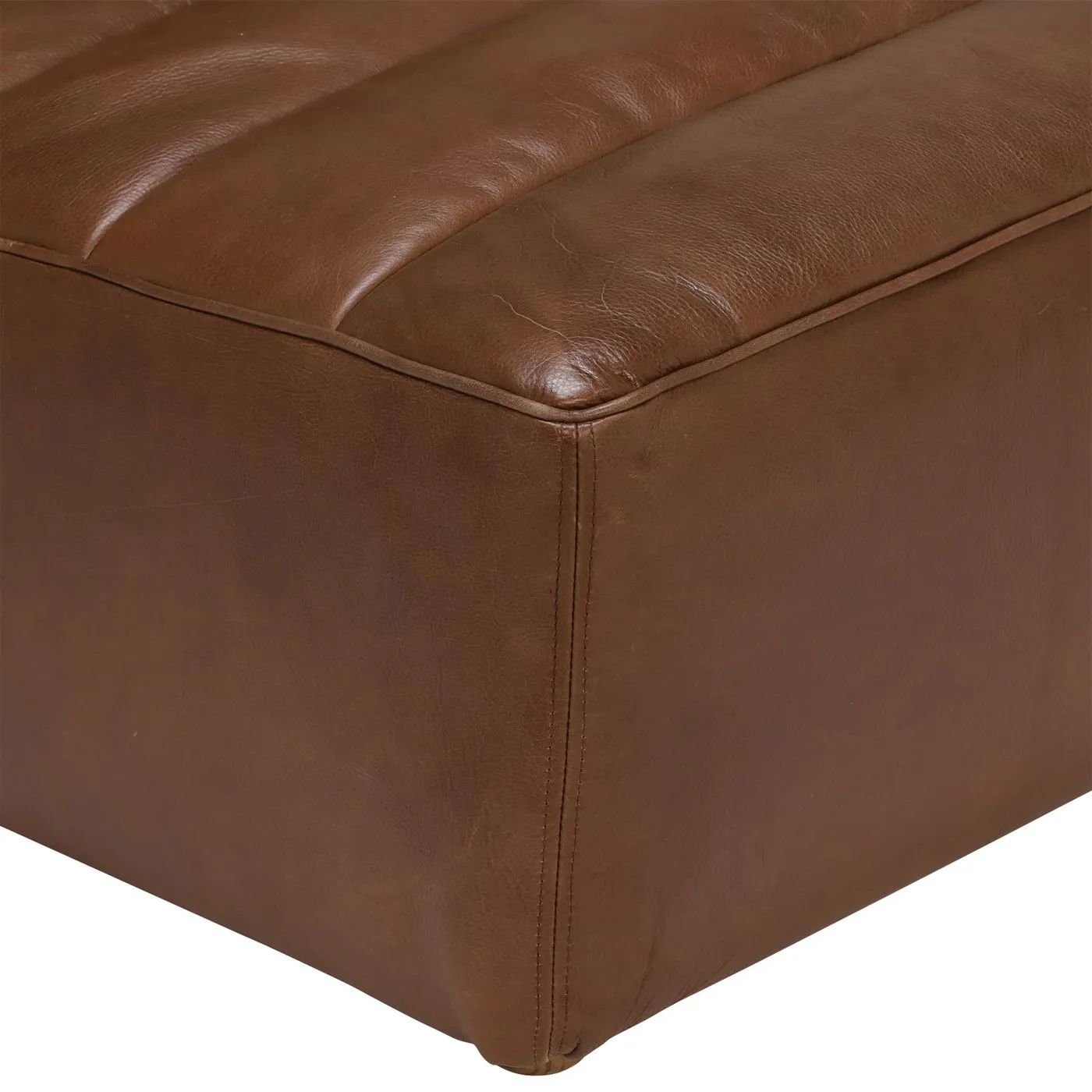 Timothy Oulton Shabby Sectional 1 Seater Modular Sofa, Brown Leather | Barker & Stonehouse 5