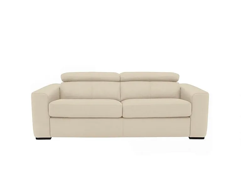 Infinity 3 Seater Leather Sofa - BV Bisque
