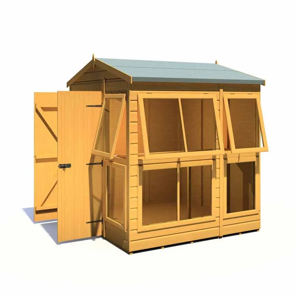 Shires Sun Hut 6 x 6 Feet Potting Shed - L179 x W185.8 x H214.6 cm in Brown 5