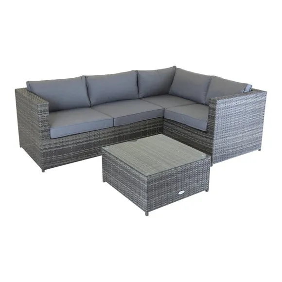 Rattan Grey Corner Sofa and Coffee Table 5
