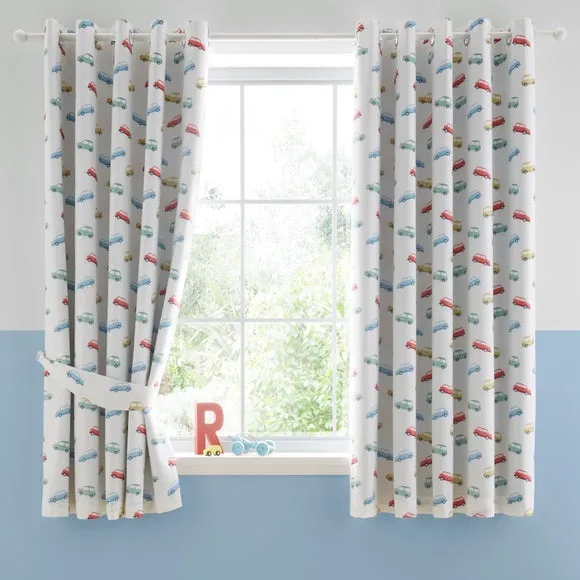 Classic Cars Blackout Eyelet Curtains 2