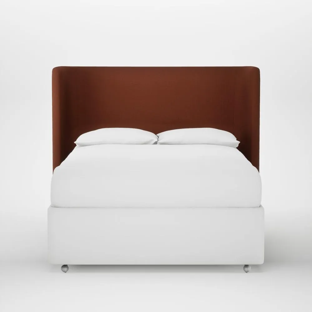 Heal's Monroe Headboard Lift Storage Double Smart Cotton Linen Rust 1
