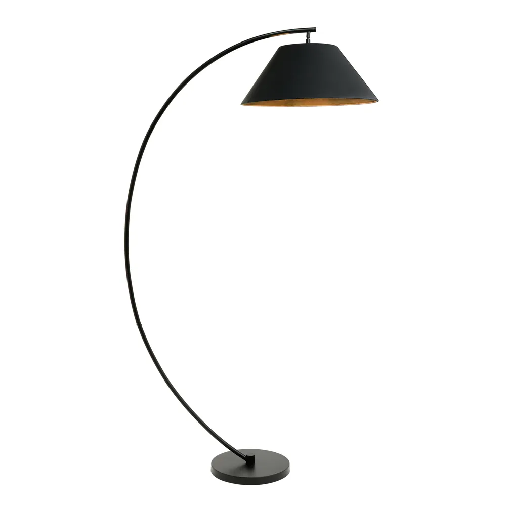 Nellie Curved Floor Lamp, Matte Black 1