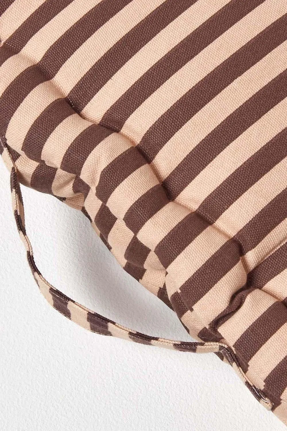 Homescapes Cotton Thin Stripe Floor Cushion in Beige 4