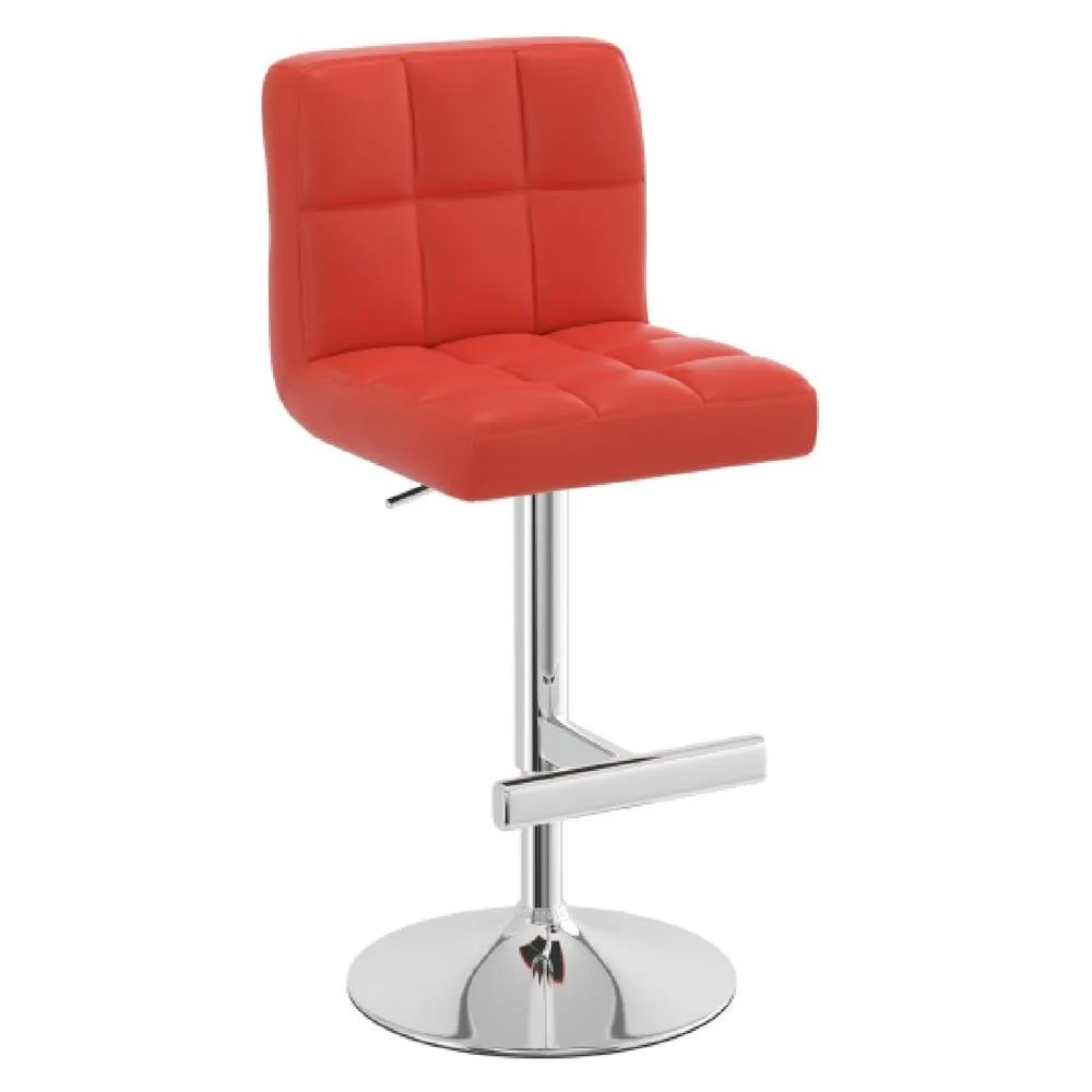 netfurniture Cuborn Red Seat Kitchen Breakfast Bar Stool Height Adjustable