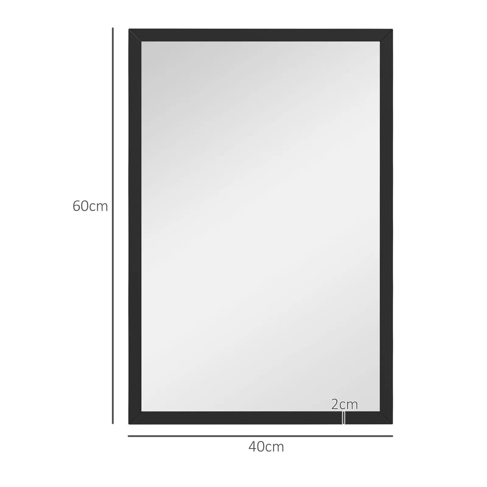 HOMCOM Decorative Rectangular Wall Mirror, Wall-Mounted Bathroom Mirror for Living Room, Bedroom, Hallway, Black 3