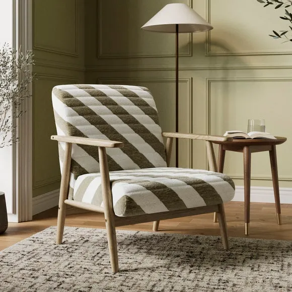 Quinn Diagonal Stripe Paddle Occasional Armchair