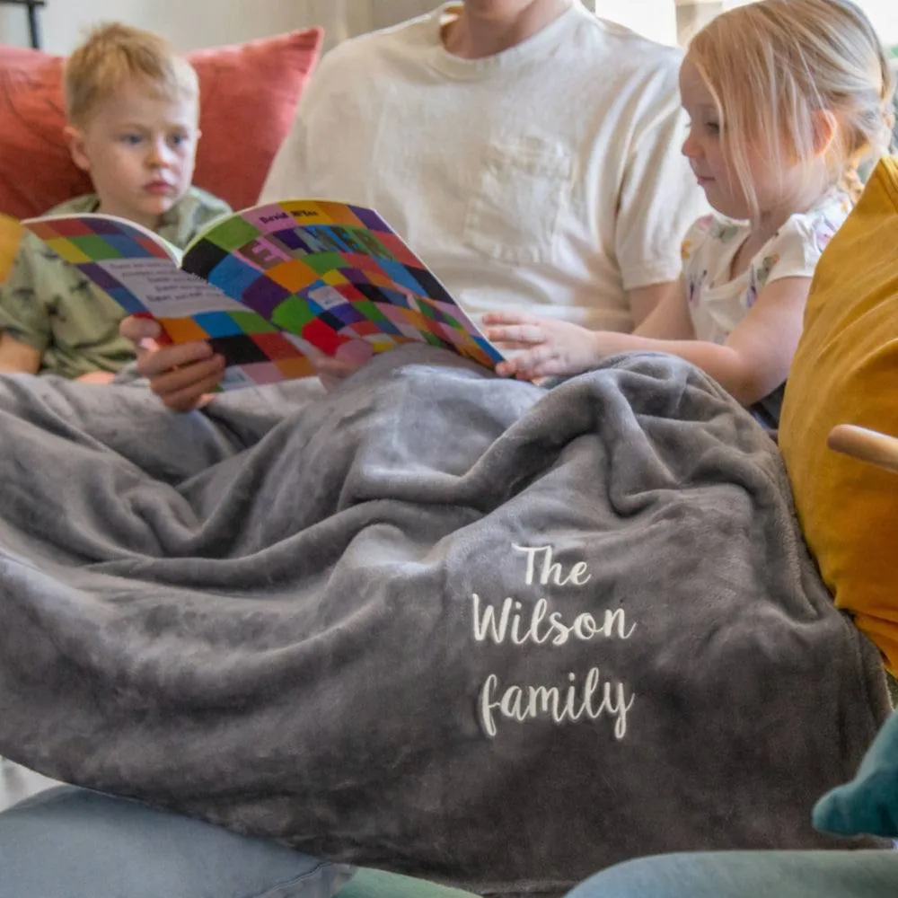 Duncan Stewart Personalised Ultra Soft Blanket Throw in Grey