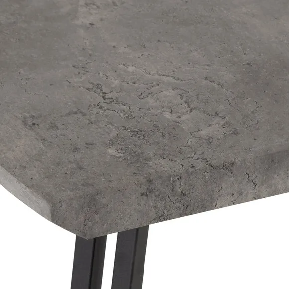 Quebec 4 Seater Wave Rectangular Dining Table with 4 Chairs, Grey Concrete Effect 6