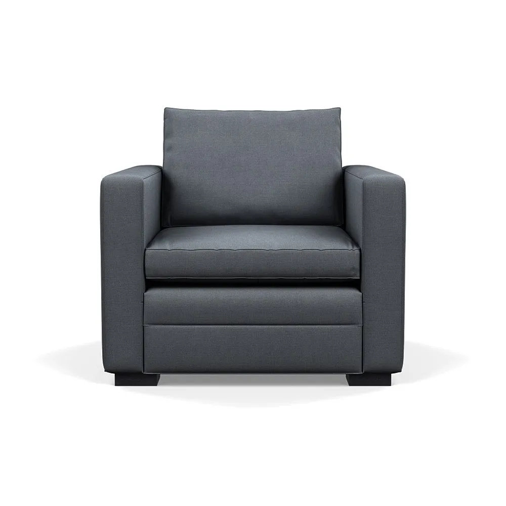 Heal's Palermo Armchair Siena Cotton Shale Grey Black Feet