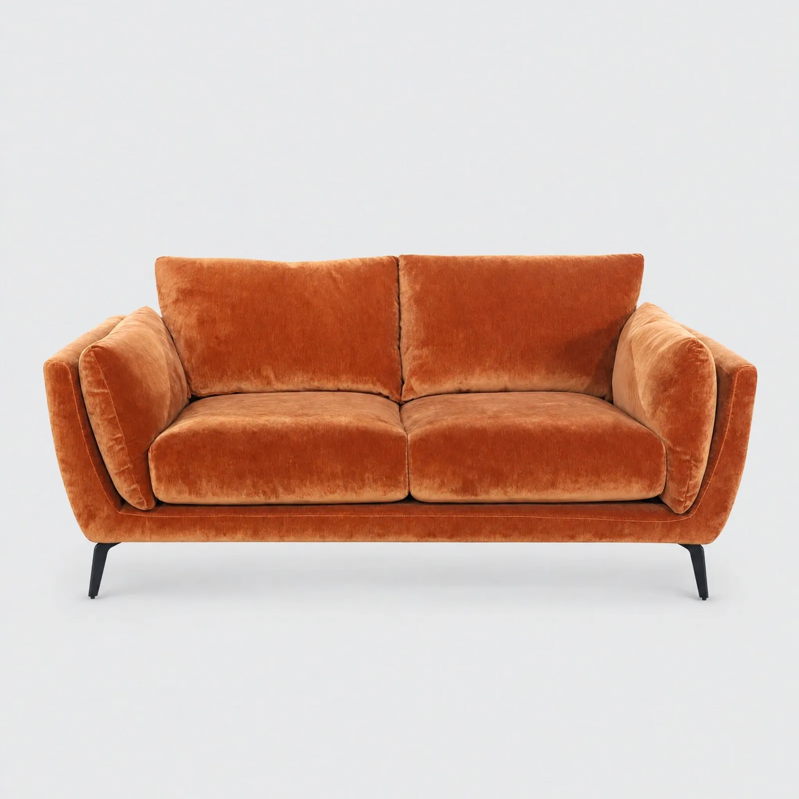 Boone 2 Seater Sofa, Orange Velvet | Barker & Stonehouse 1