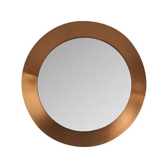 Angled Metal Frame Round Wall Mirror 4