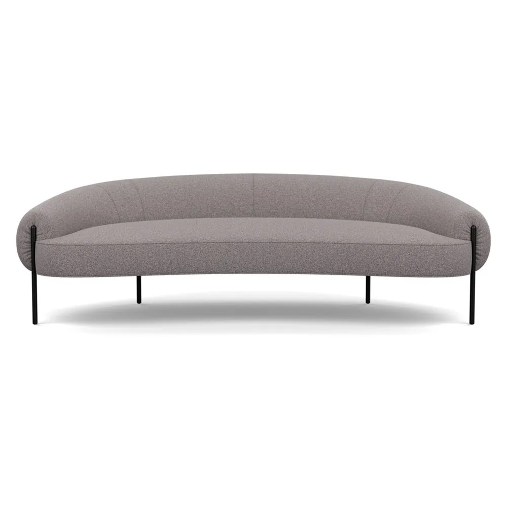 Heal's Isola 3 Seater Sofa Loop Boucle Granite Black Feet 1