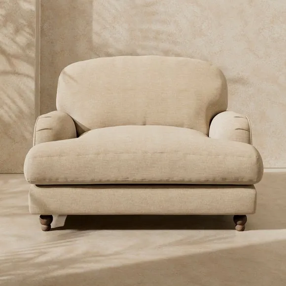 Arthur Linen Chenille Snuggle Chair 1