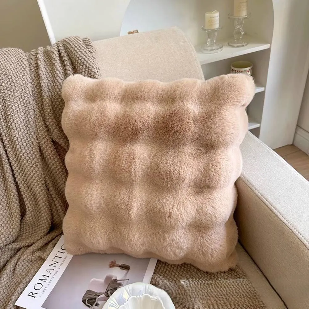 PEACH ACCESSORIES Ultra-Soft Faux Cloud Pillow in Nude