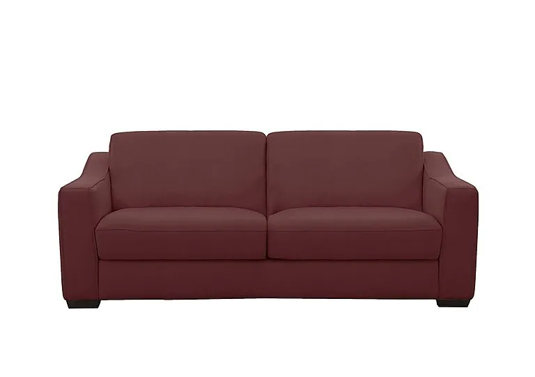 Optimus Space Saving Leather Sofa Bed with Memory Foam Mattress - BV Deep Red