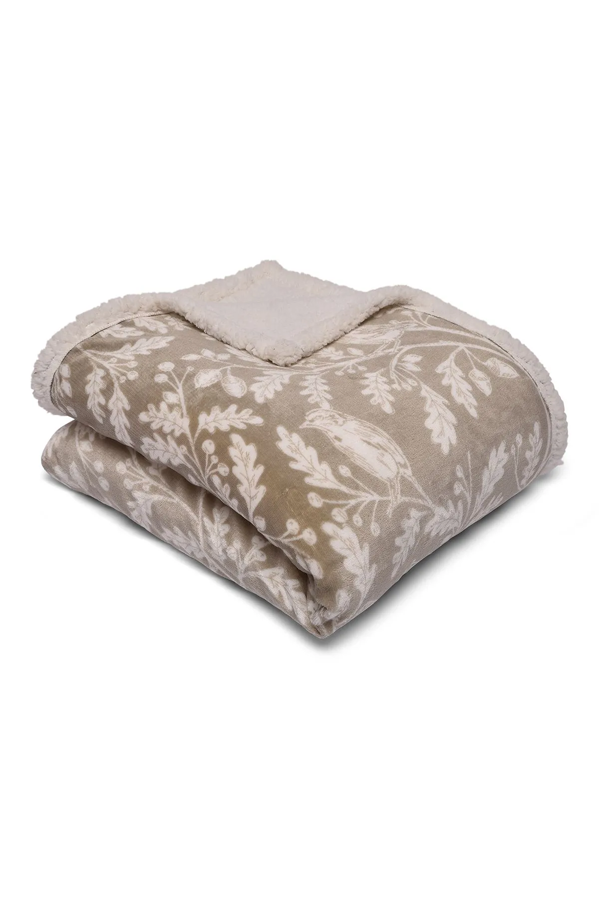 Dreams & Drapes 'Woodland Owls' Fleece & Sherpa Bedspread in Natural