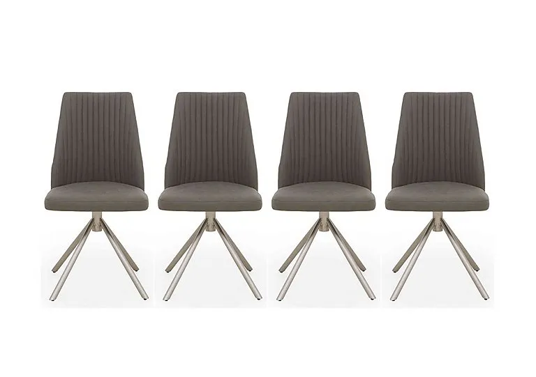 Grigio Set of 4 Swivel Dining Chairs