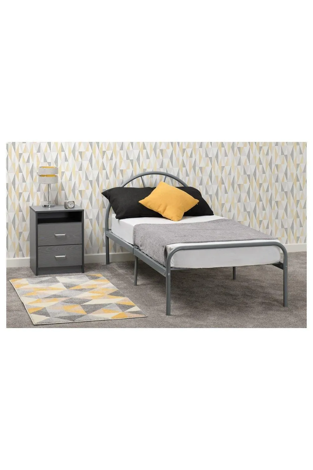 Seconique Nova 3' Single Bed in Metallic Silver