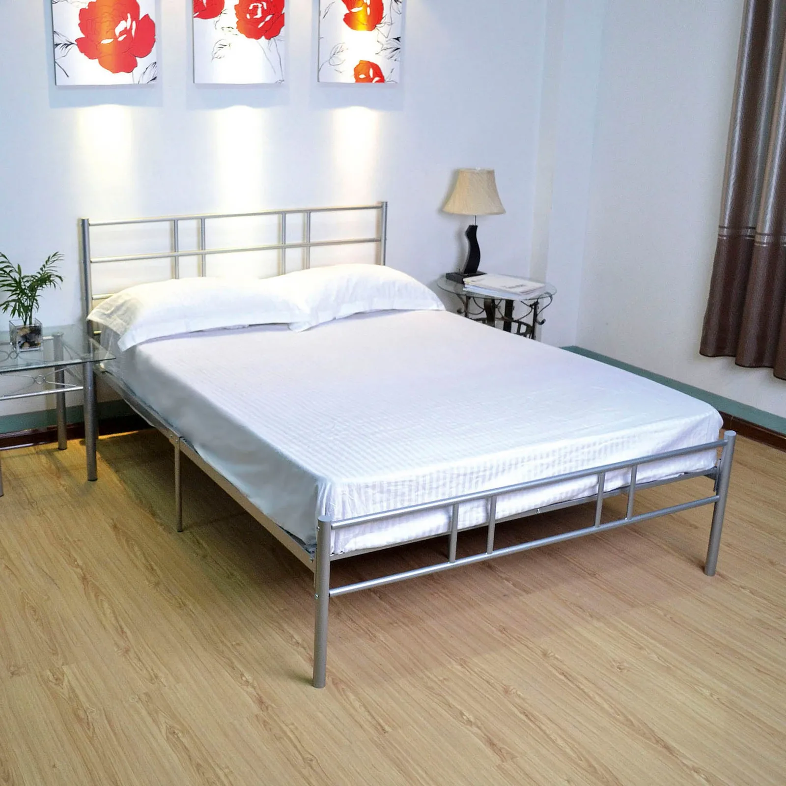 Morgan Silver Metal Bed Frame Silver