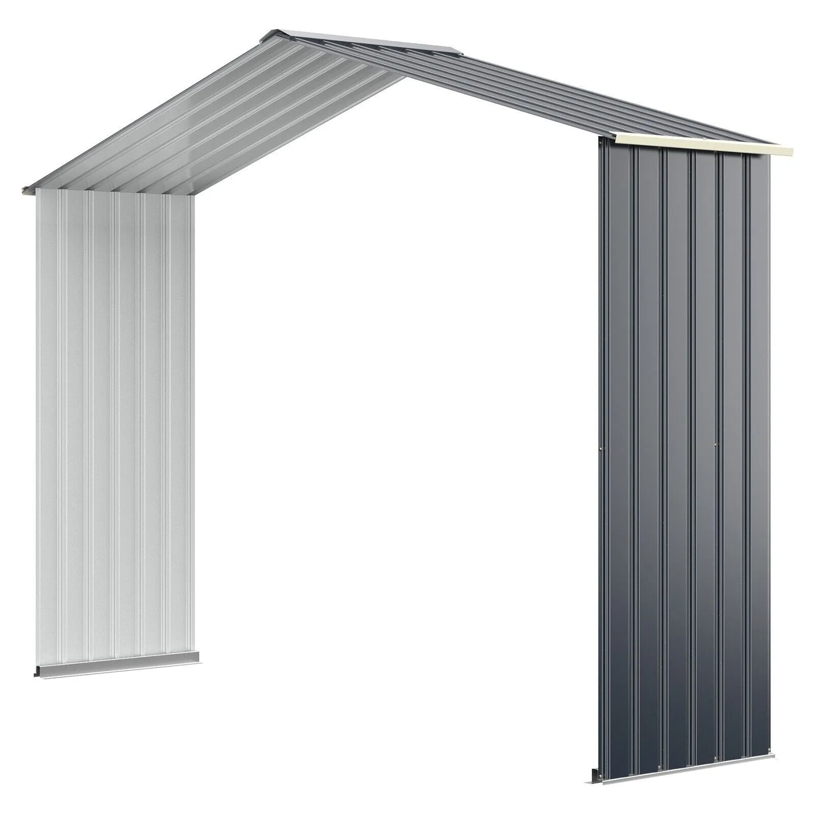 Costway Outdoor Storage Shed Extension Kit for 203 cm Shed Width Increased Storage Space in Grey