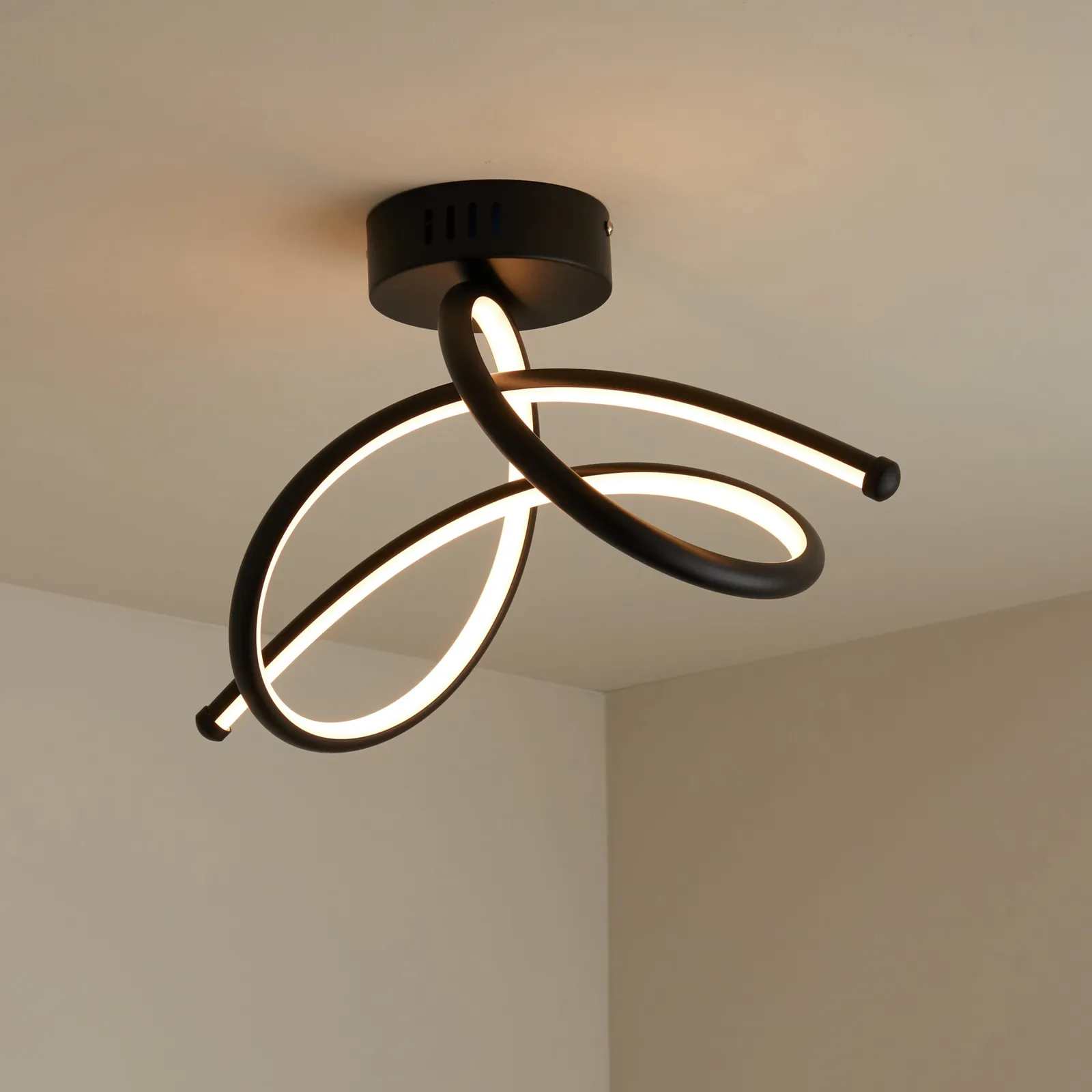 Berlin Dimmable LED Ceiling Fitting Black